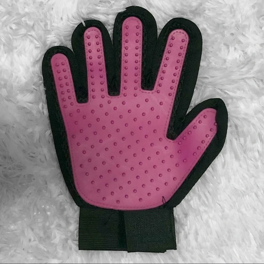 Pink Pet Groom Massage Glove